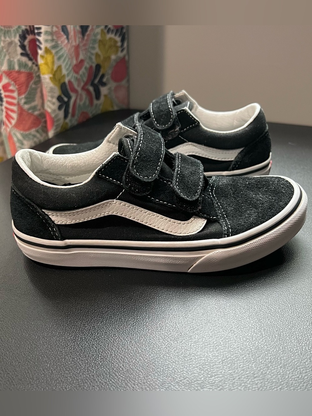 Vans Old Skool Velcro Shoes Size 1.5 Kids